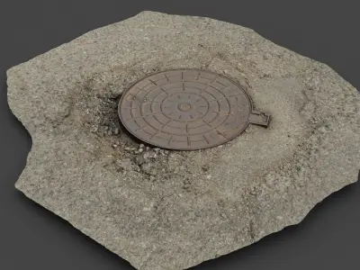 Cover manhole 09 raw scan  3D model