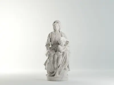 Madonna of Bruges Sculpture VR AR Mobile-ready Game-ready Low-poly 3D model