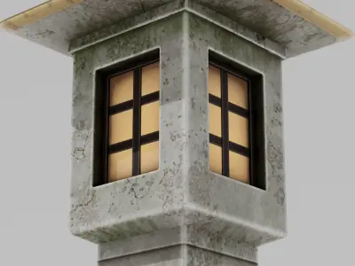 Japanese Furniture Kit - Outdoor Lamp C Low-poly 3D model
