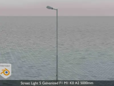 Street Light 5 Galvanized F1 M1 K0 A2 5000mm  Low-poly 3D model