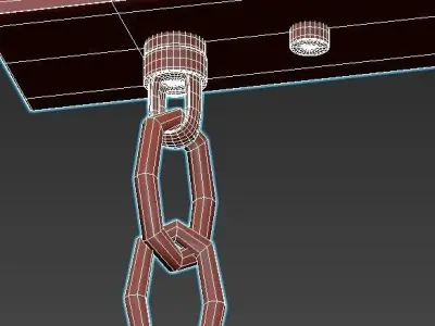 Eurosvet-70122 light fixture with four lights hanging from it 3D model