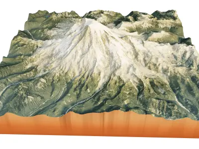 Mount Rainier  3d model terrain 3D model