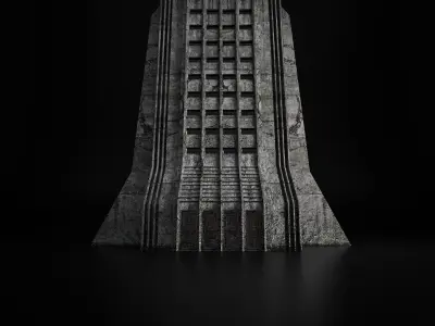 INDUSTRIAL SCIFI BUILDING 07 Low-poly 3D model