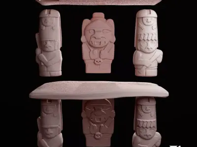 statues of San agustin 3D print model