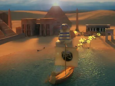 Egypt city-modular prop-PBR Low-poly 3D model