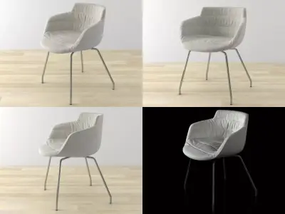 Flow armchair 4 legs 3D model