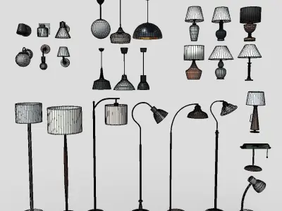 Lamp Pack Low-poly 3D model
