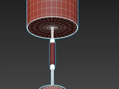 PIAZZA table lamp with gold base and shade 3D model