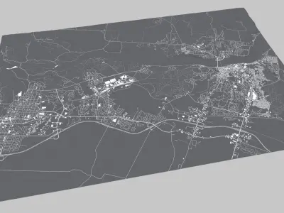 Cityscape Saguenay Quebec Canada 3D model
