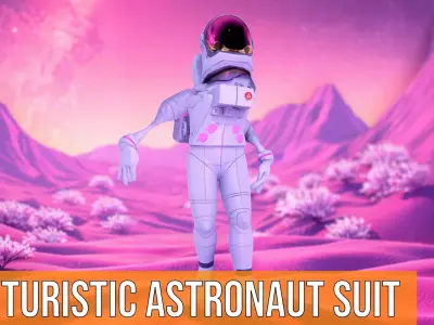 Futuristic Astronaut Suit model pack Low-poly 3D model
