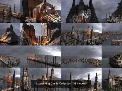 Lizard King Castle Collection 3D Model Pack