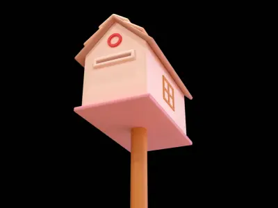 Mailbox  Low Poly 3D Model 3D model