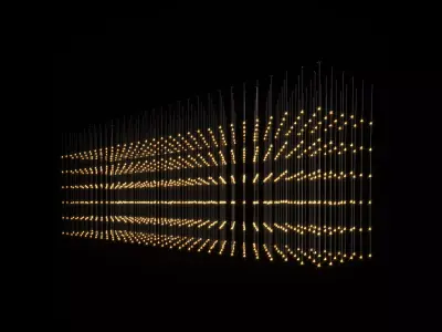 Chandelier light sculpture made of gold leds Free 3D model