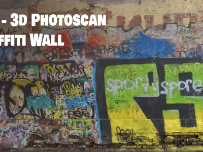Graffiti Wall - 3d Photoscan Low-poly 3D model