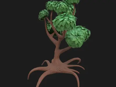 Cartoon tree 3D model