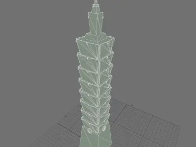 Low Poly Taipei 101 3D model