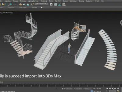 Stairs in various model 3D model