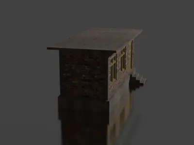 city house low-poly Low-poly 3D model 8