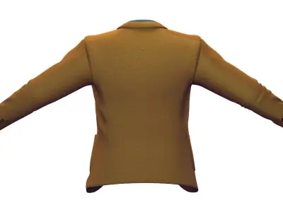 Cartoon High Poly Subdivision Blue Shirt Jacket 3D Model Low-poly 3D model