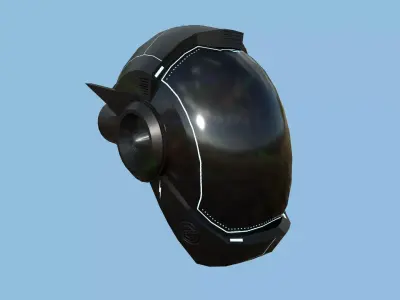 SciFi Helmet 01 - Robot Black - Character Design Fashion Low-poly 3D model