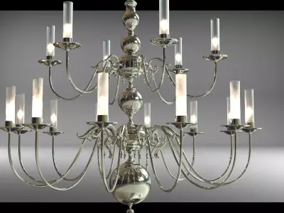 Seneca 18 light chandelier 3D model