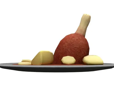 Food Tray Low-poly 3D model