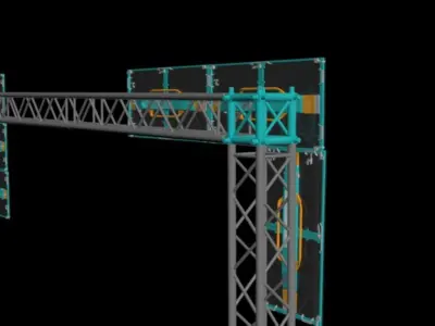 puente con pantalla led  Low-poly 3D model