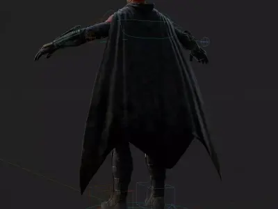 Robin 3D Model Arkham Knight Rigged PBR Cape Blender FBX OBJ Low-poly 3D model
