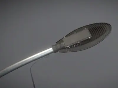 Sci-Fi Street Light 14 version 15 10m with pole 1 Low-poly 3D model