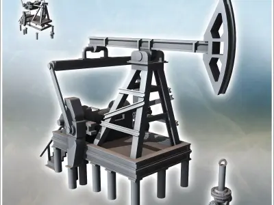 Oil Pumping Tlake with Well Inlet 13 - Modern WW2 WW1 World War  3D print model