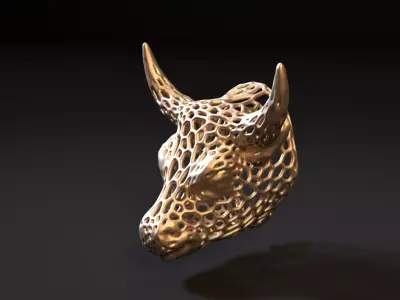Bull head Voronoi 3D print model