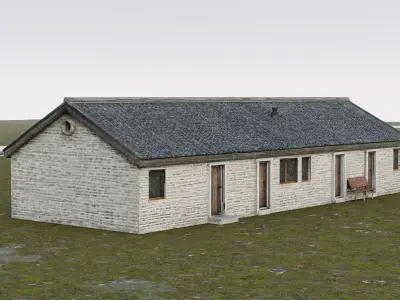 Traditional Chinese Rural House Low-poly 3D model