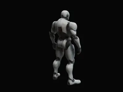 Robot Superhero Rigged Low-poly 3D model