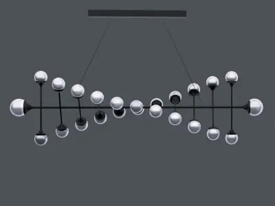 modern metal chandelier in 4 Free 3D model