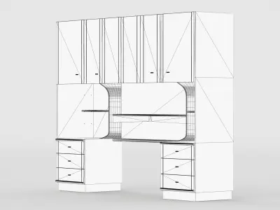 Mobilia locker with drawers and cabinets 3D model