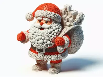 Santa Claus with Gift Figure Free 3D print model