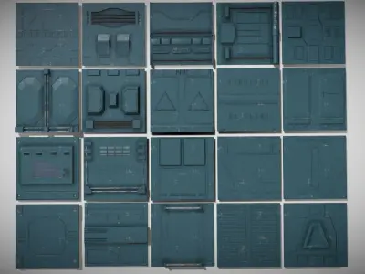 Low-Poly Sci-Fi PBR Pack Low-poly 3D model