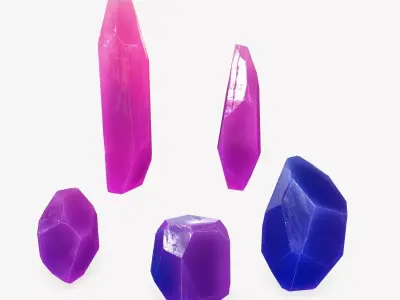 Crystal Set Low-poly 3D model