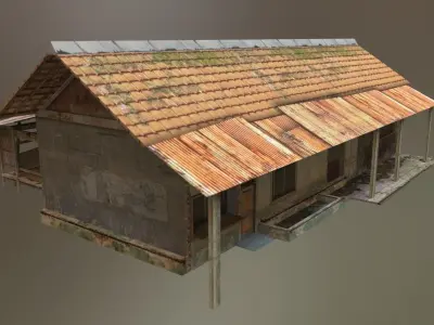 Asian Traditional Village Low-poly 3D model