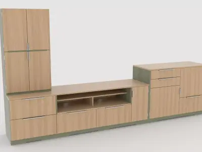 tv stand 64 Low-poly 3D model
