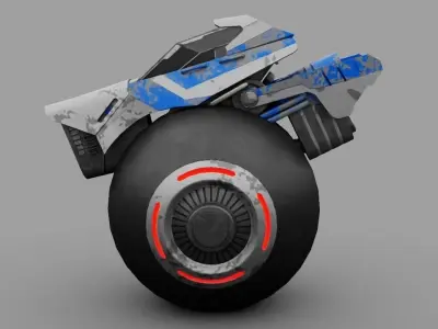 one wheel  futuristic vehicle  3D model