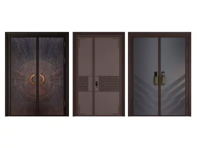 Antique Metal Door Low poly 3D model