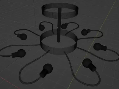 Flower Design 8 Figure Chandelier Ceiling Light 3D model