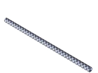 Galvanized stainless steel rod Free low-poly 3D model