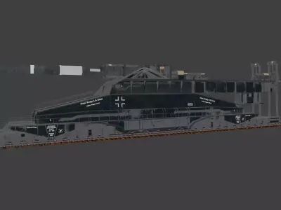Cannon Dora Railway cannon  german ww2 3D model