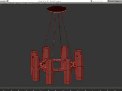 Piper Chandelier by Anthropologie low poly 3d model Low-poly 3D model