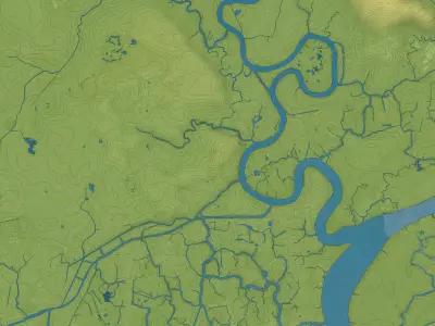 Ho Chi Minh - Topography Terrain Low-poly 3D model