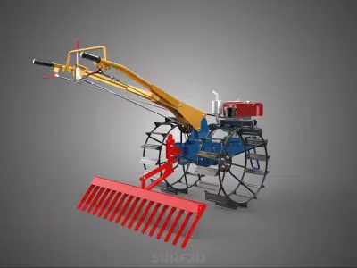SPIKE TOOTH HARROW MOUNT HAND WALKING TRACTOR WALK BEHIND GARDEN 3D model