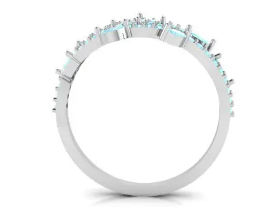 silver ring with turquoise gems a symbol of nature 3D print model