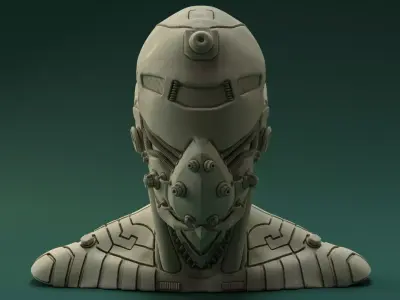 Robot bust 3D print model